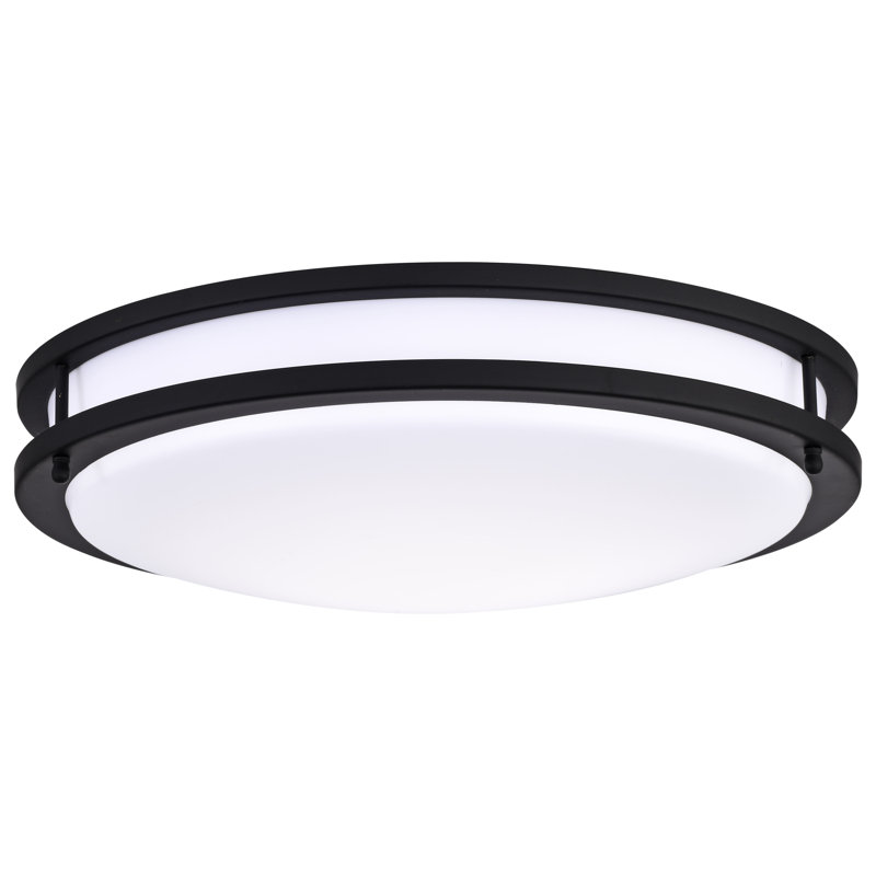 Florez 1 -Light LED CCT Selectable Flush Mount, 3.75" H x 17" W x 17" D, Matte Black