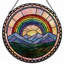 Panneau de vitrail 12 "H Rainbow Mountains-721415694