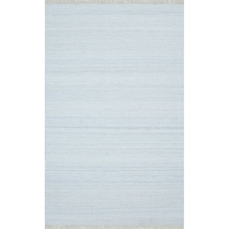 Somner Handmade Flatweave Blue Indoor / Outdoor Area Rug, Rectangle 5' x 8', Aqua