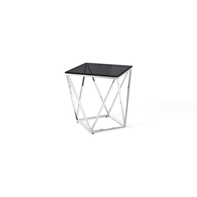 Gabriela Glass Top Pedestal End Table