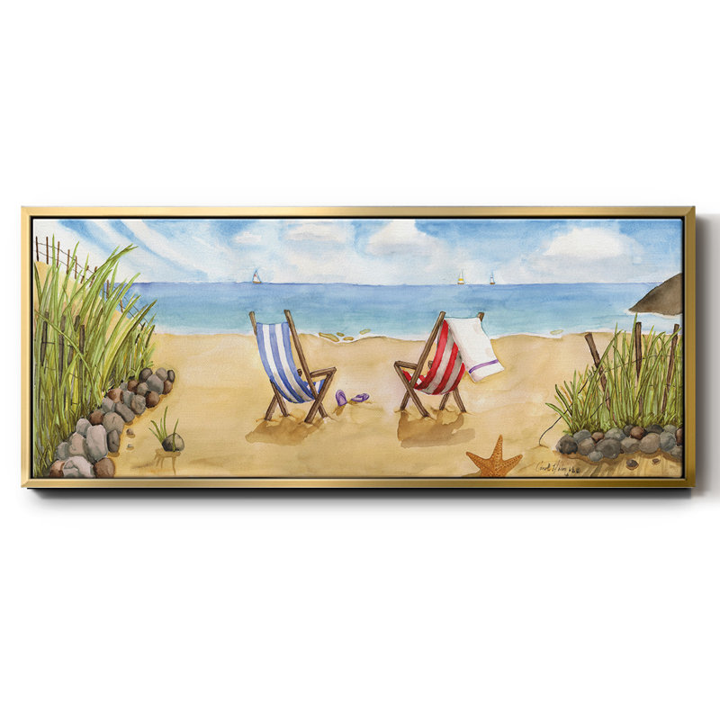 Beach For Two- Framed Canvas