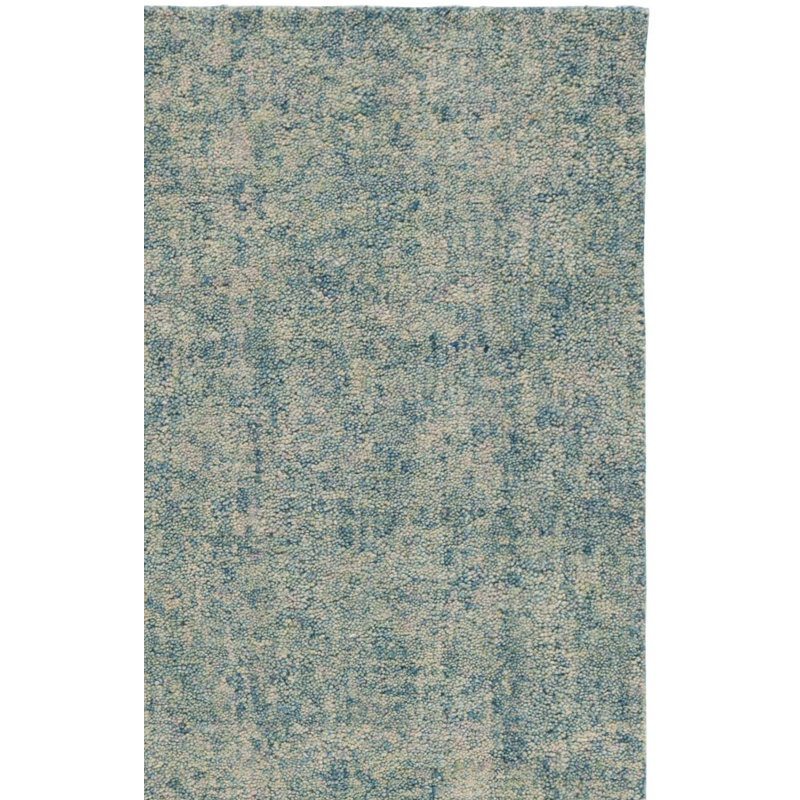 Lashica 101 Hand Tufted Imported Handspun Wool/Cotton No Pattern Indoor Use Only Rug in Light Blue/Beige, Rectangle 9' x 12'