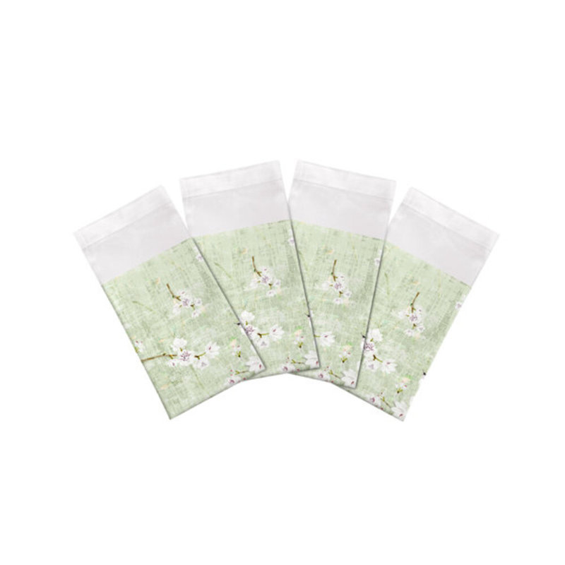 Blossom Fantasia Hemstitch 22" Linen/Cotton Napkin, Celadon