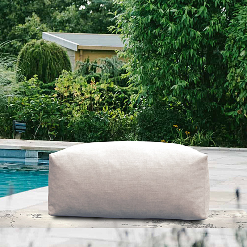 Robbert Outdoor Ottoman, Light Beige