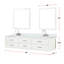 Meuble-lavabo blanc de 84 po L 22 po x P 22 po, panneau de marbre de culture, robinets et comptoir 36 miroirs-266835745