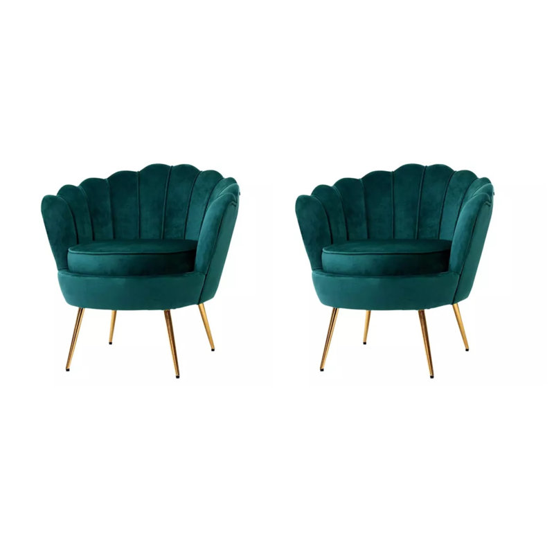 Chaise d'appoint (ensemble de 2), Velours vert