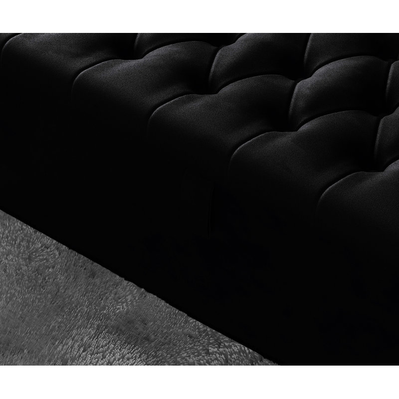 Candace 102cm Wide Tufted Rectangle Storage Ottoman with Hydrolic Arm, Black