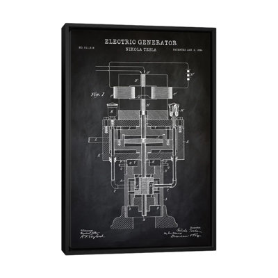 Générateur électrique Tesla, noir, impression sur toile