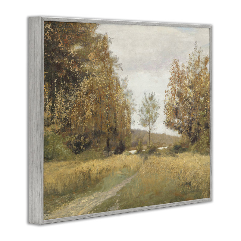 Chemin à travers les arbres d'automne, estampe numérique, design par Amber Sterling, H 11 po x l 14 po