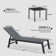 Deccani 64.17" Long Quilted Reclining Chaise Lounge Set with Table