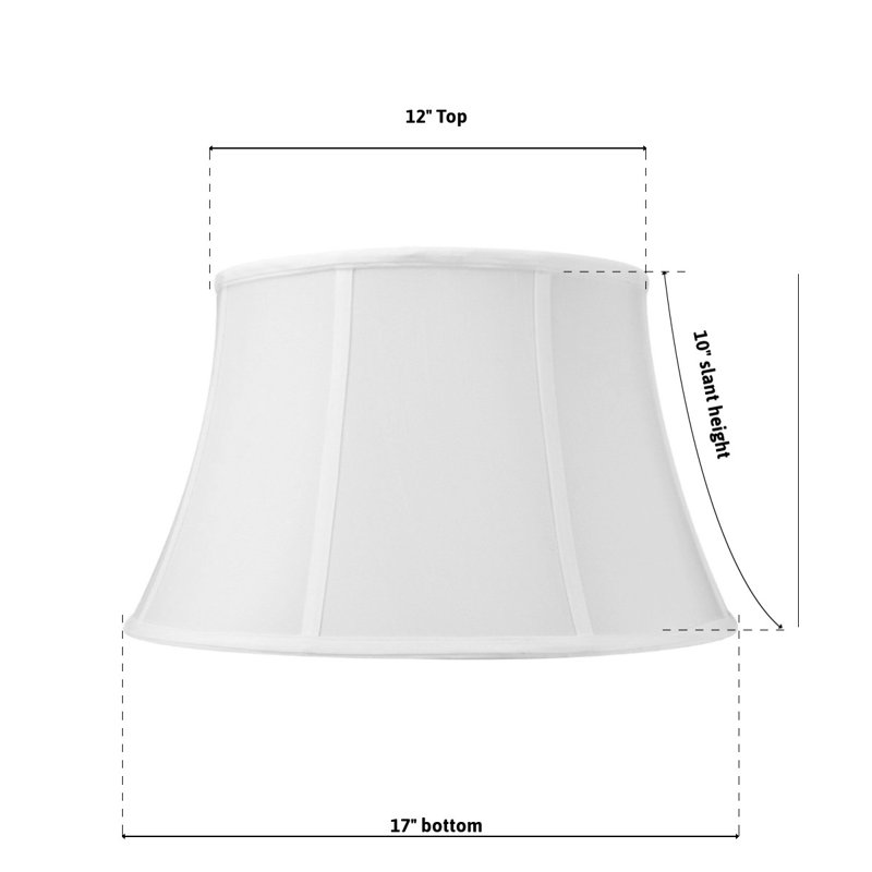 Abat-jour tambour en lin H 10 po x l 17 po (Uno), Blanc, H 10 po x l 17 po x P 17 po