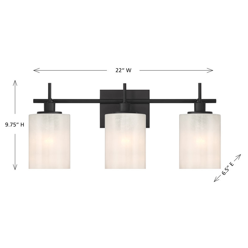 Éclairage pour meuble-lavabo de salle de bain 3 lumières Ember, Noir mat