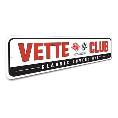 Vette Club Corvette Aluminum Sign