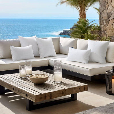 Pack Of 2 Outdoor Pillow Inserts Waterproof Decorative Throw Pillow Insert Square Lumbar Garden Pillow Form For Sofa Couch