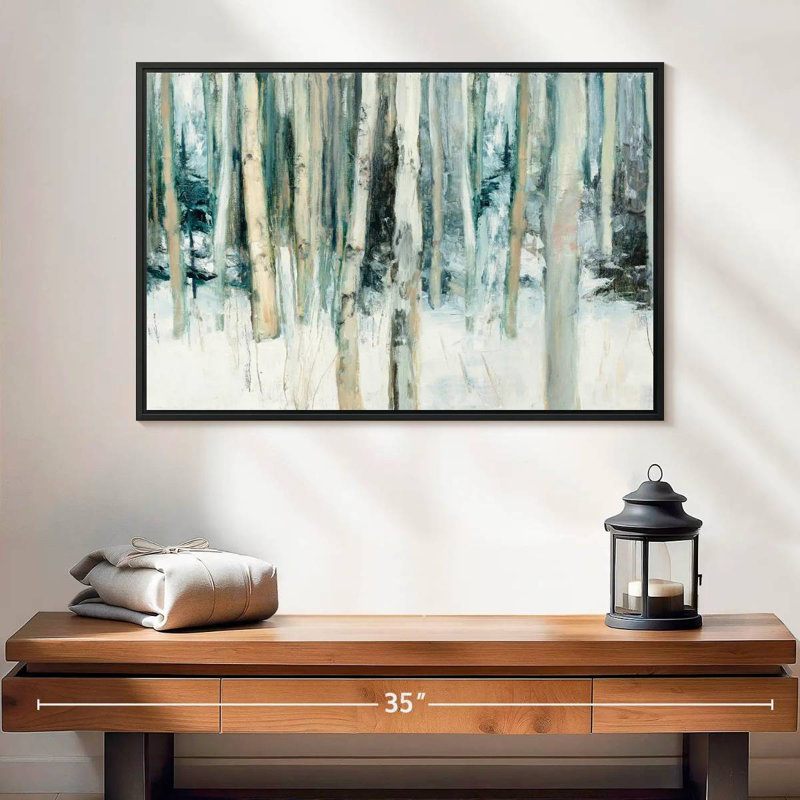 Winter Woods III, 25 po x 17 po, Cadre flottant noir