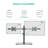 Free Standing Dual Monitor Stand, Height Adjustable Monitor Mount With Glass Base, Fits LCD LED Flat Curved Screen Up To 27 Inch, 22Lbs, With Grommet Base