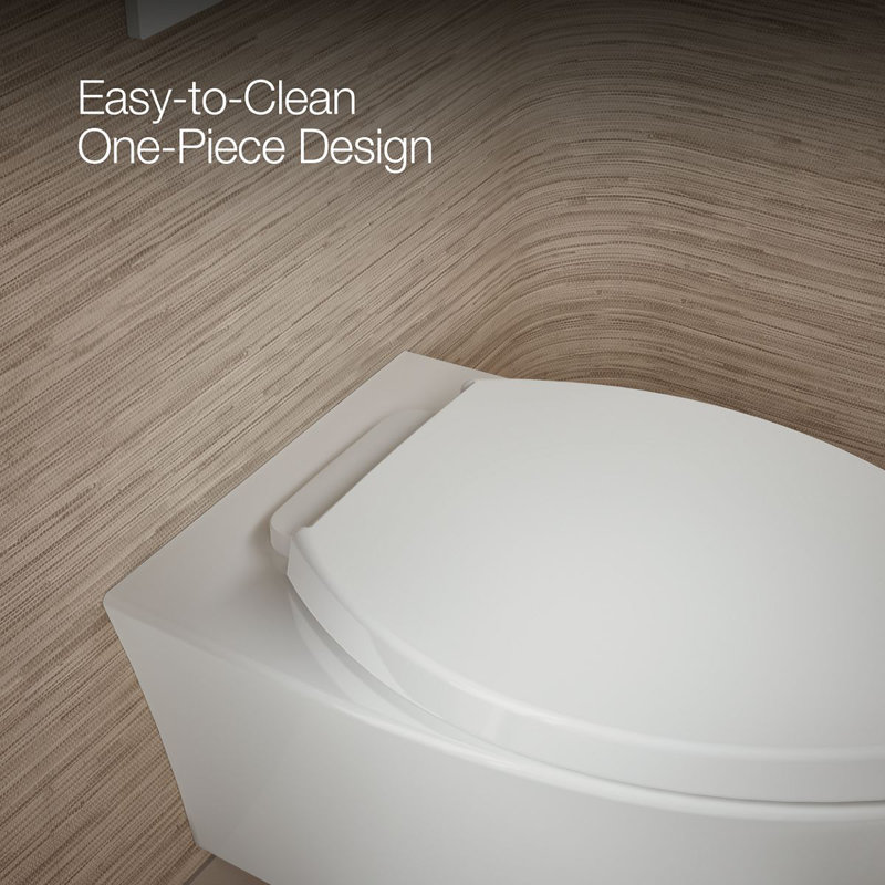 Veil Wall-Hung Compact Elongated Toilet, Dual-Flush, White