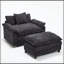 Modern Upholstered Armchair with Ottoman-131260939