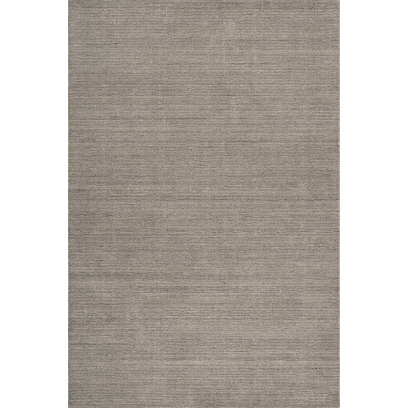  Elanisse Solid Wool Rug, Grey, Rectangle 7'6" x 9'6"