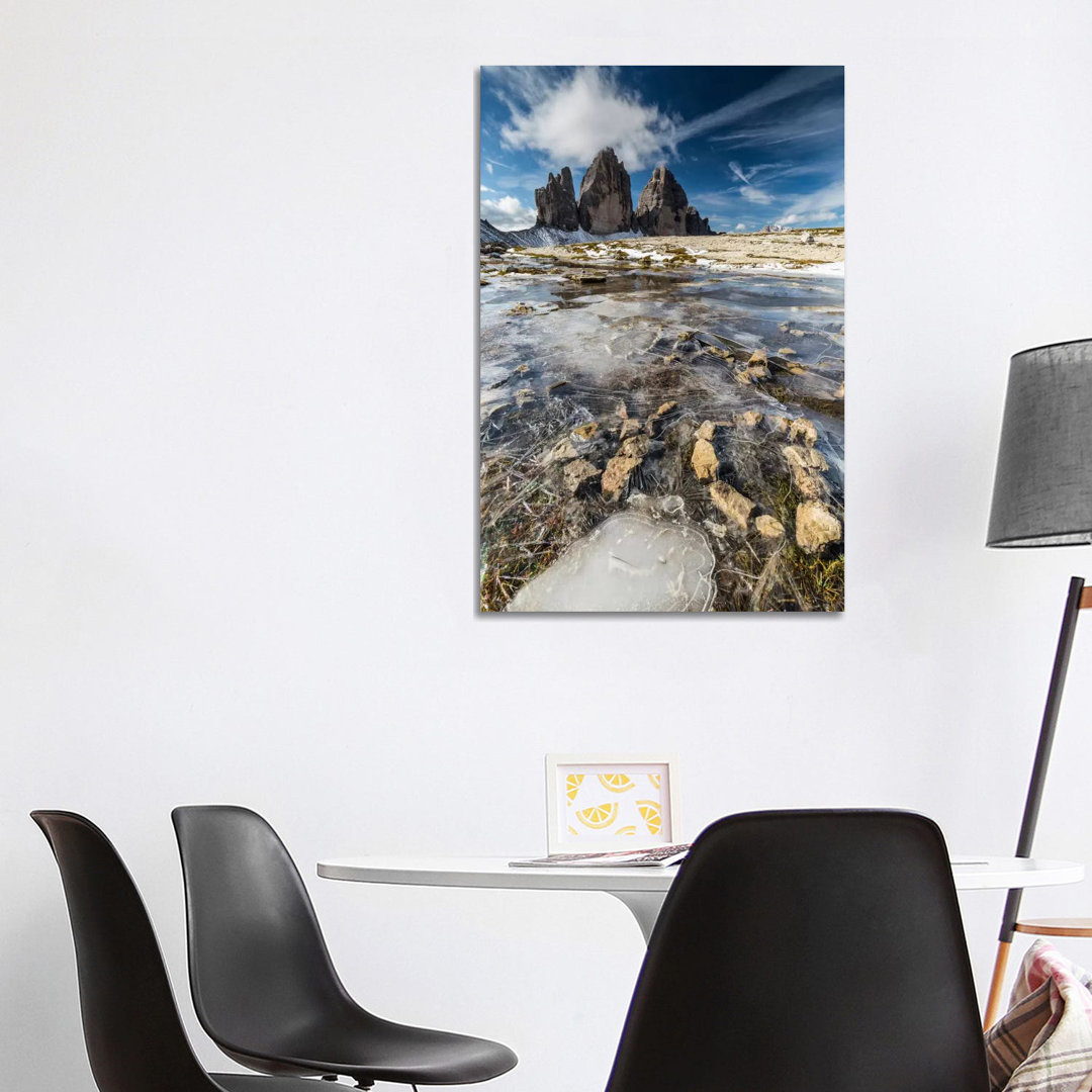 Italy, Tre Cime Di Lavaredo With Ice, Dolomites by Mikolaj Gospodarek - Wrapped Canvas Print