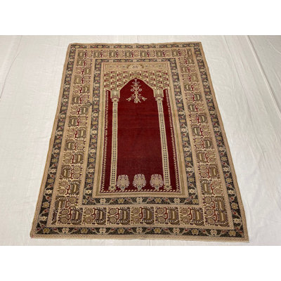 One-of-a-Kind 4'2" X 5'6" Silk Area Rug in