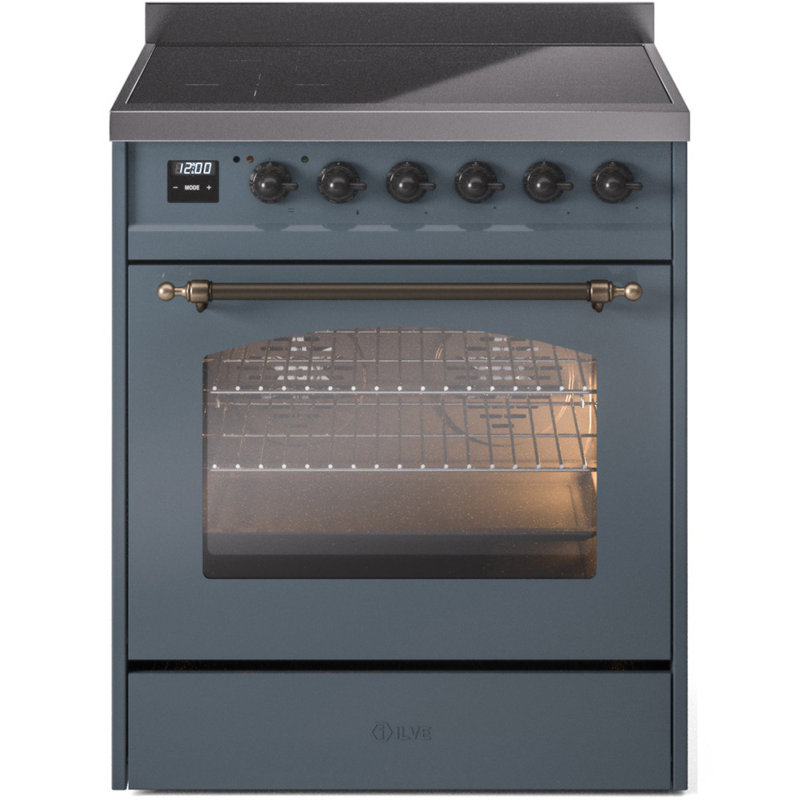 ILVE Nostalgie II 30 in Induction Range, Blue Grey/Bronze