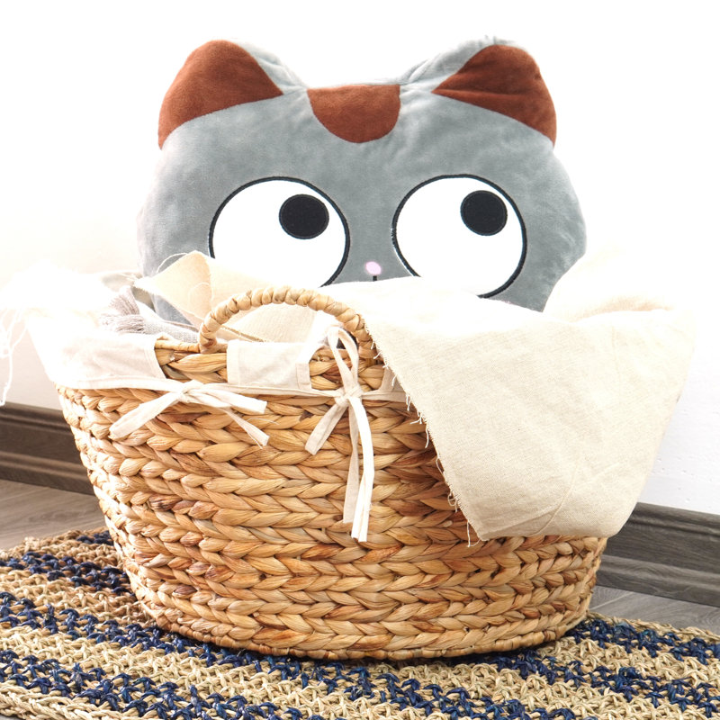 Panier à linge en osier et jacinthe
