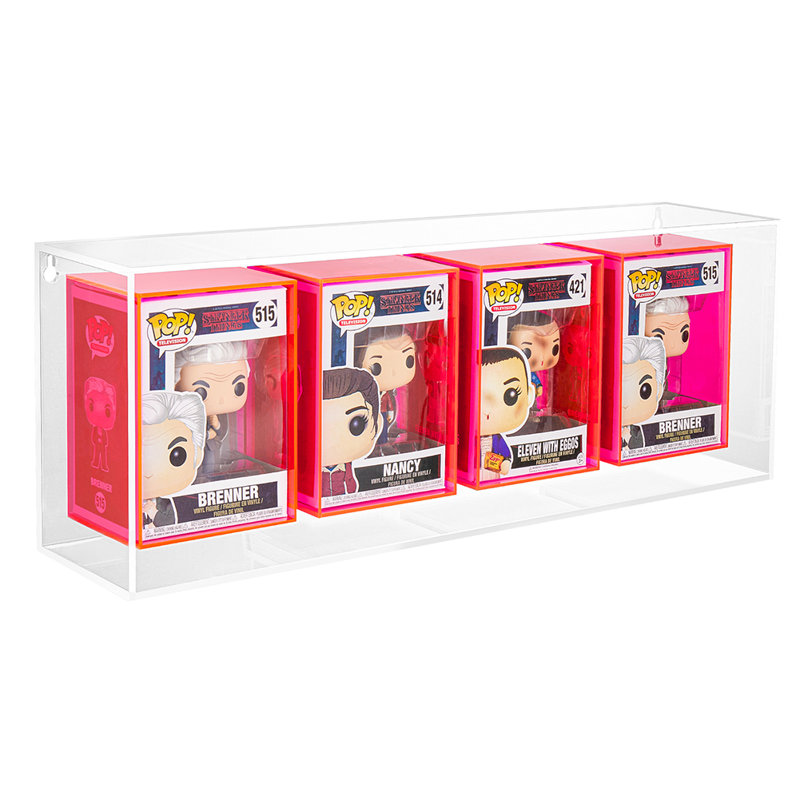 8.4'' H x 23.8'' W Plastic Trophy Display Case, Pink