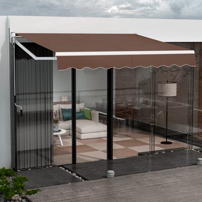 Auvent de terrasse rétractable en polyester l 96 po Topbuy