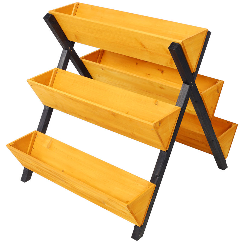 3-Tiered Wooden Raised Garden Bed, Brown - For Year-Round Planting 3 Enhance Your Outdoor Space