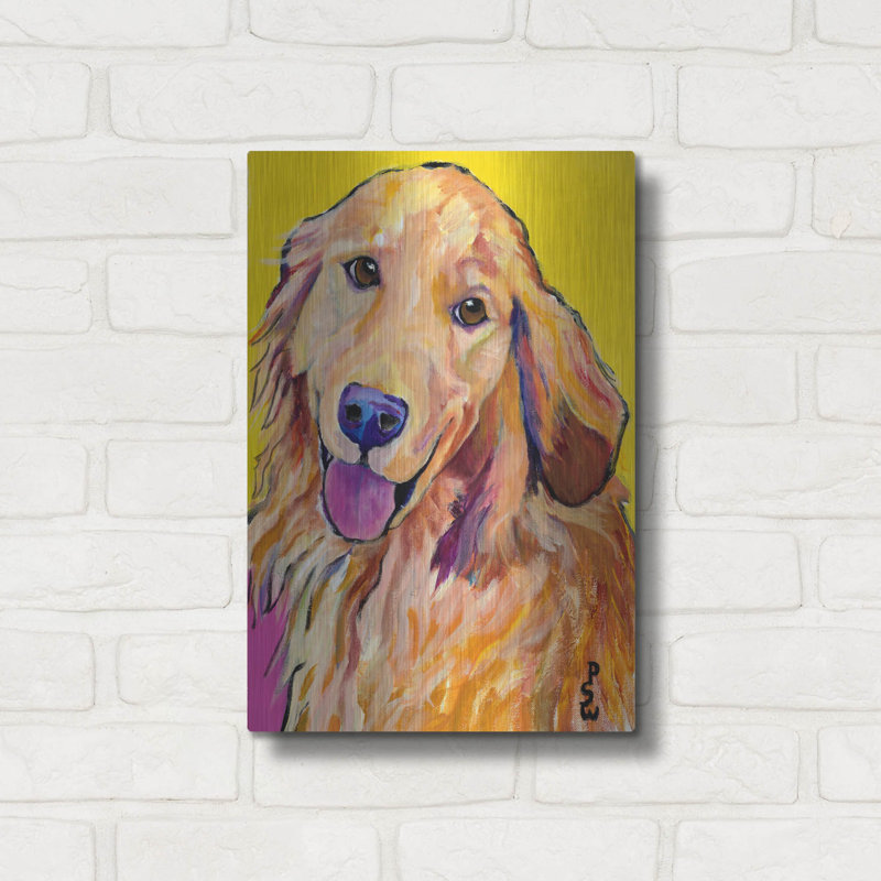 Art mural en métal luxueux «Molly» par Pat Saunders-White, 12 po x 16 po