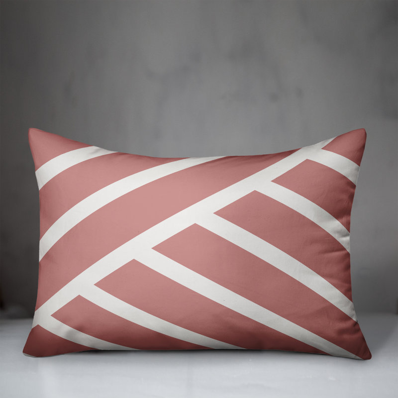 Abstract Outdoor Throw Pillow, Pink