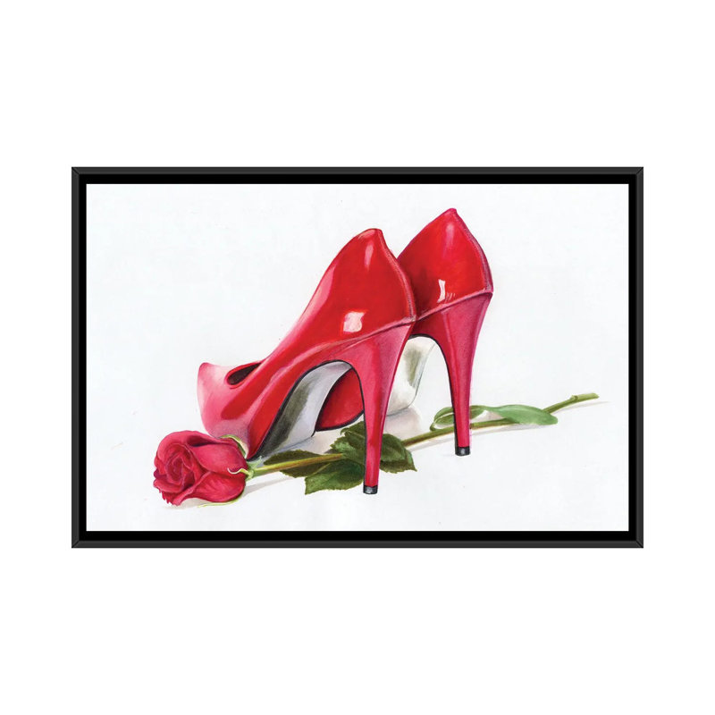 Red Rose by Svetlana Balta - Painting on Canvas, 152.5 cm H x 101.5 cm W, Black Framed
