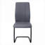 Ensemble de 2 chaises de salle à manger rembourrées en similicuir de couleur grise avec structure en métal noir