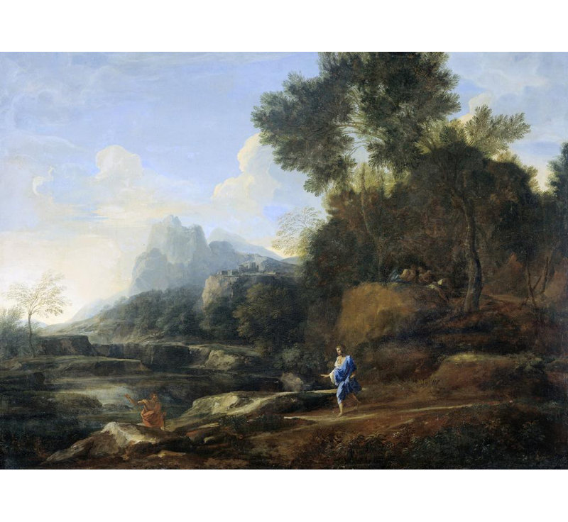 «Italian Landscape» par Gaspard Dughet, reproduction d'art sur toile tendue, H 24 po x l 17 po