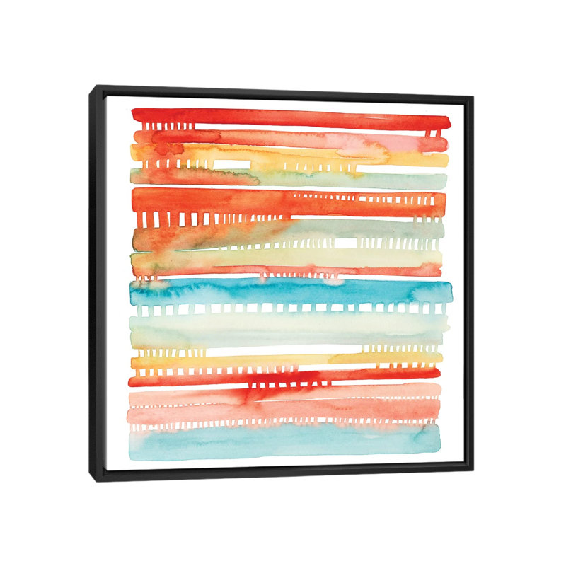 « connected lines i », reproduction d’art sur toile, H 18 po x l 18 po x P 1,5 po, Toile avec cadre noir, Pas de tapis