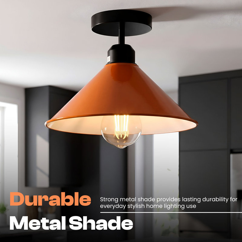 Bustos Semi Flush Mount, Orange