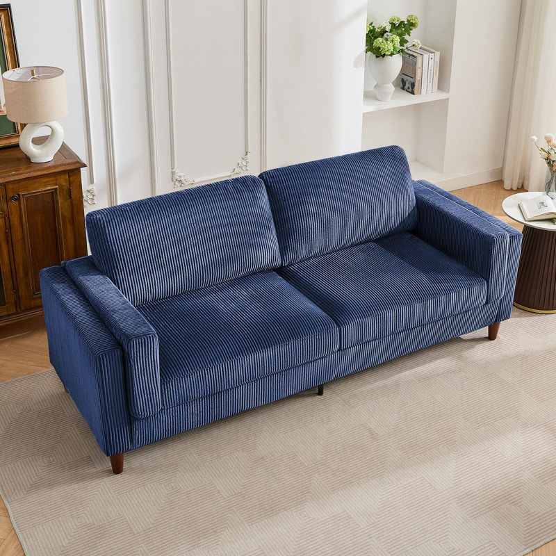 Canapé en tissu 84 po, Bleu