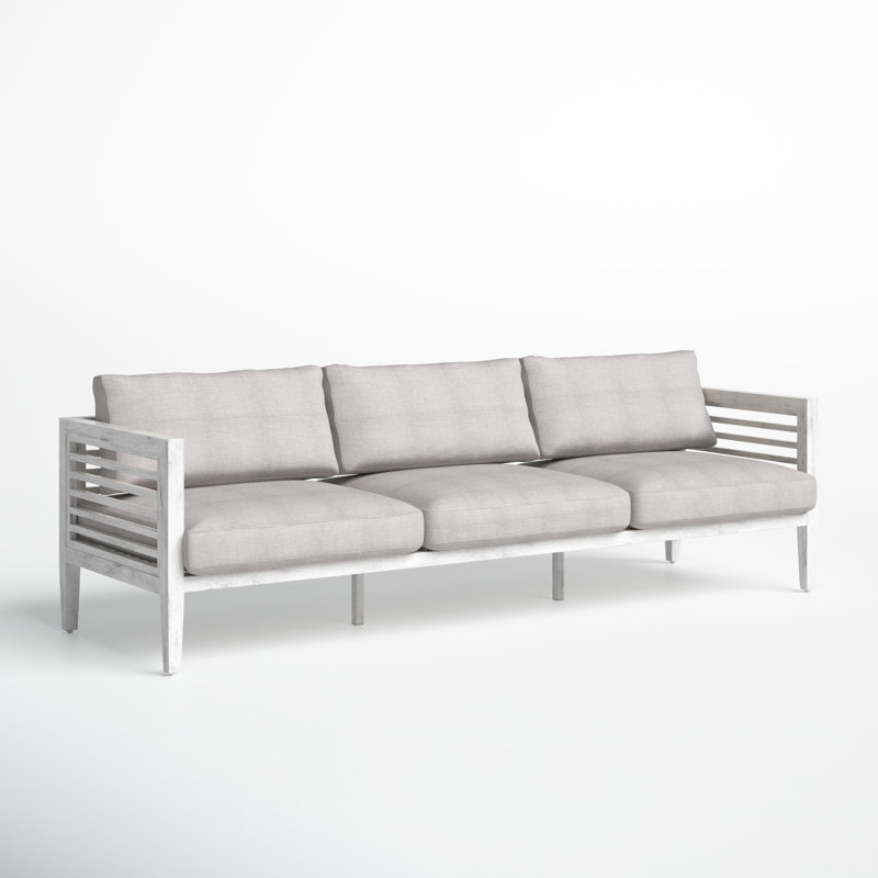 Torland 86'' Wide Aluminum Patio Sofa with Cushions, Canvas Canvas Sunbrella® Canvas