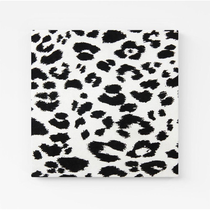 Black Leopard - Wrapped Canvas Print, 30cm H x 30cm W x 3.8cm D
