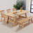 Burlywood Rectangular Solid Wood Dining Table-372326225