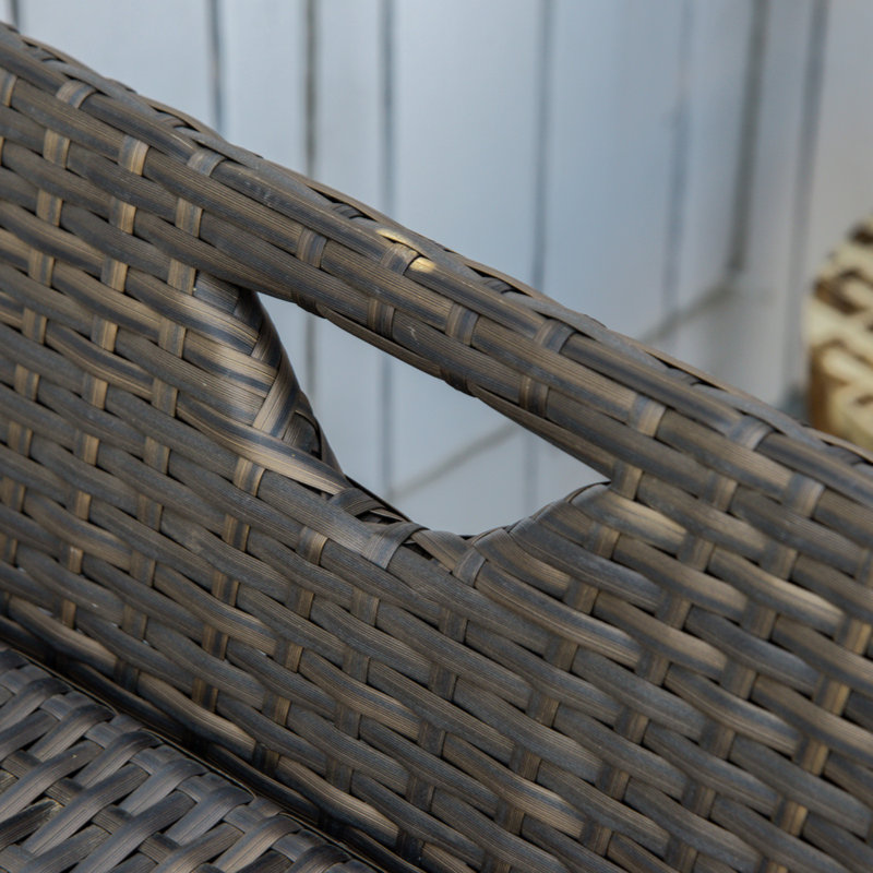 Banc de rangement en osier pour l'extérieur Outsunny