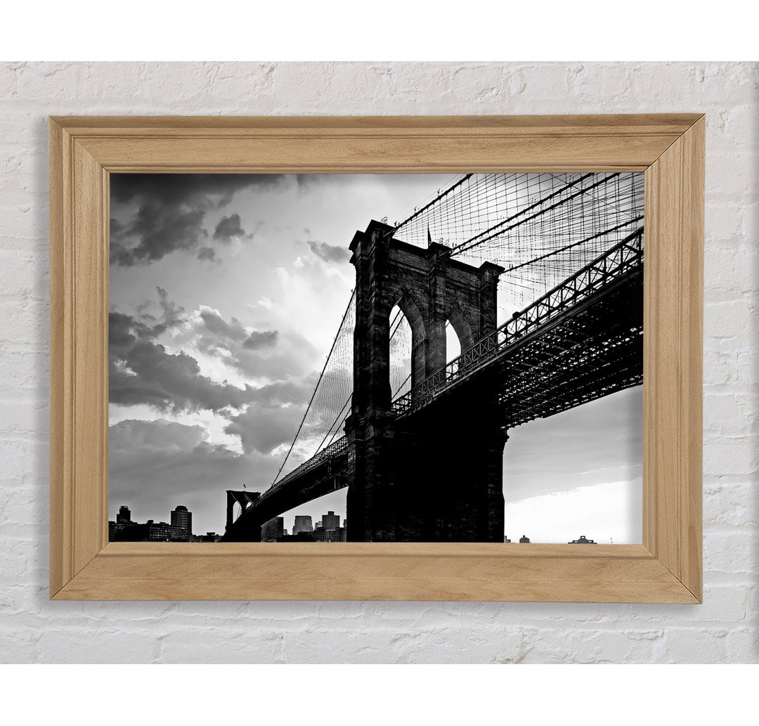 Brooklyn Bridge Sunset B N W - Einzelne Bilderrahmen Kunstdrucke