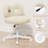 Vanity Chair with Wheels,Swivel Makeup Chair with Upholstered,Adjustable Height Chair for Makeup Room and Bedroom-114432974-119812865