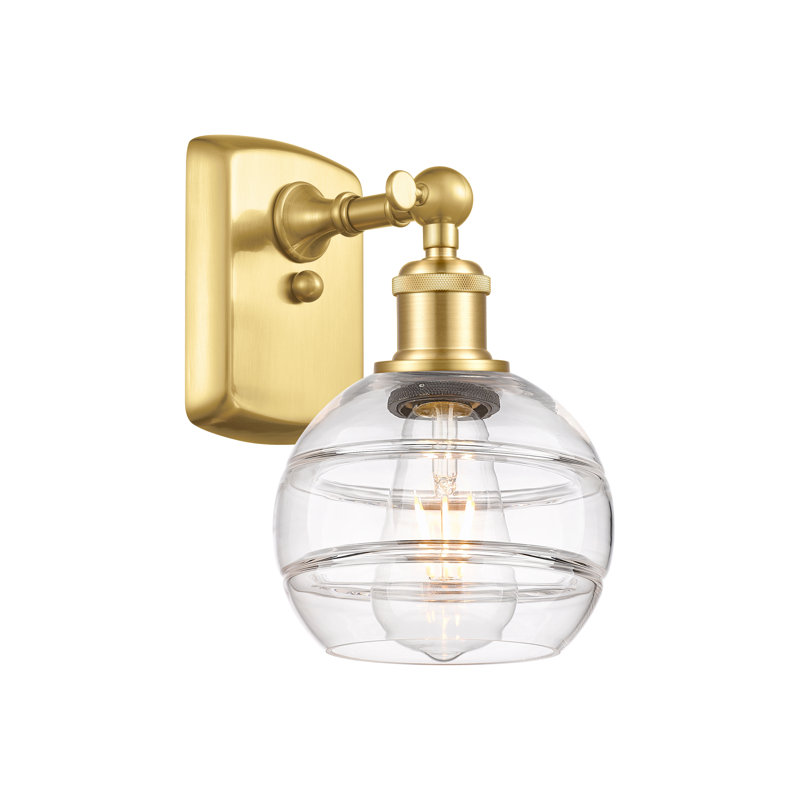 Applique murale 1 lumière Ballston Bienes, Transparent, H 8,88 po x l 5,88 po x P 7,06 po, Or satiné