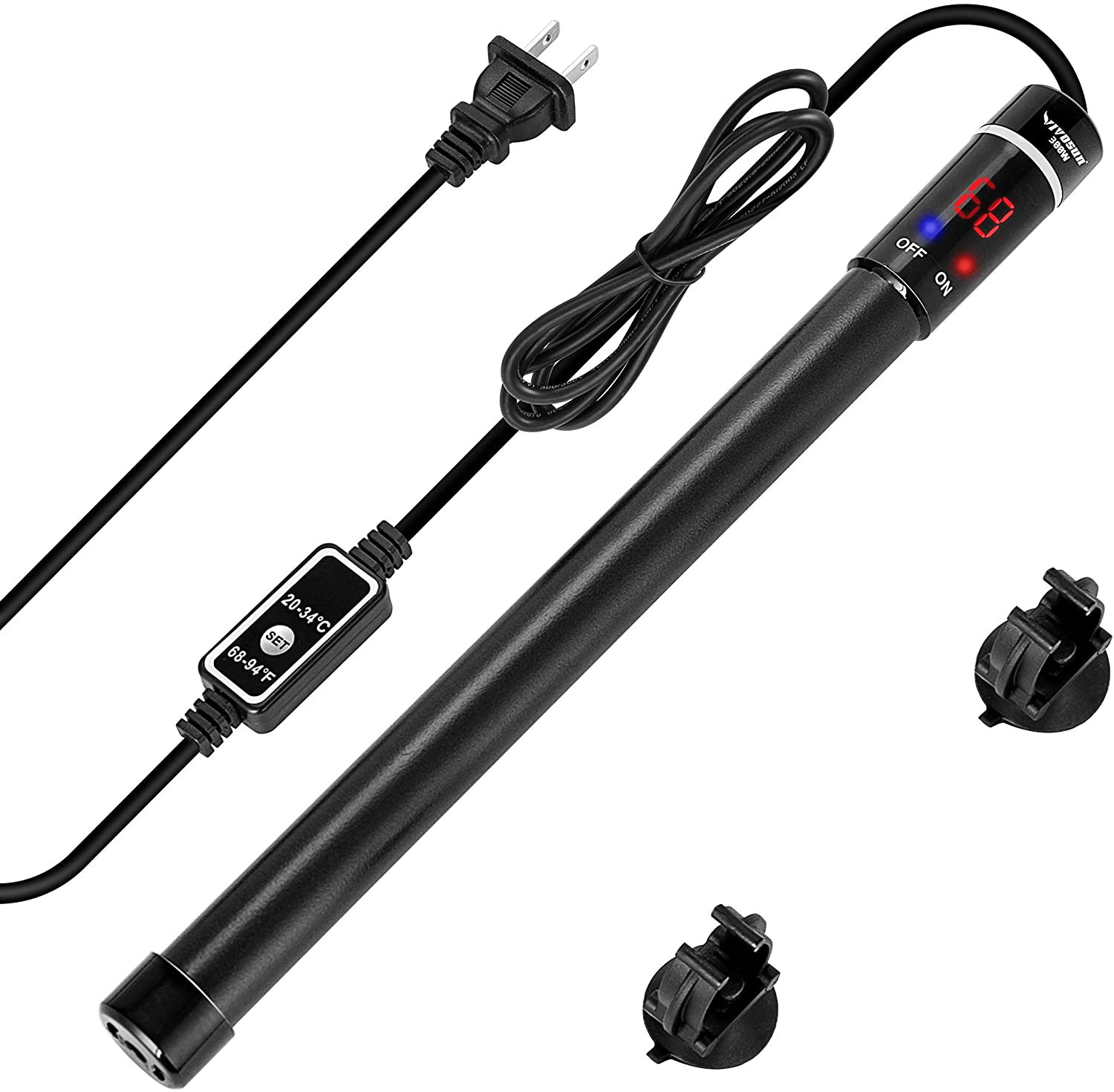 VIVOSUN Submersible Aquarium Heater 300w Titanium Fish Tank Heaters With Intelligent Led
