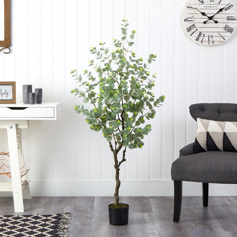 Eucalyptus artificiel en pot, H 54 po x l 12 po x P 12 po