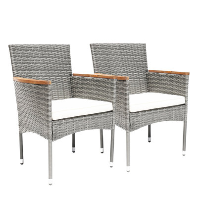 Machtelt Outdoor Dining Armchair Dining Side Chair with Cushions