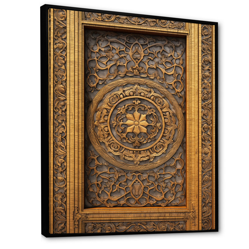 Vieille porte en bois sculpté II - porte de ferme, impressions sur toile florales, H 32 po x l 16 po x P 1 po