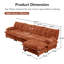 Canapé modulaire en forme de L 138 po en forme de L avec repose-pieds, canapé en chenille et coussins décoratifs en treillis-1203787595